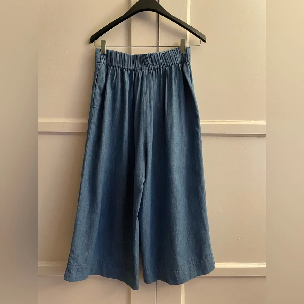 Madewell Chambray Huston Pull-On Crop Pants - Picture 8 of 8